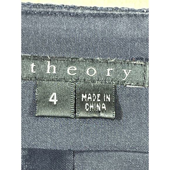 Theory Women’s Size 4 Blue Wool Blend Side Zip Lined Pencil Skirt Career Office - Picture 3 of 8